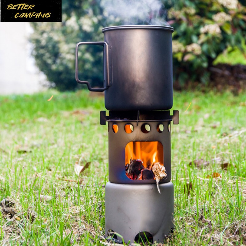 BC1114-05 BETTERCAMP Titanium Wood Stove-Isitovu se-Ultralight kunye neCompact Stove yokuBackpacking, iCamping, kunye nokusinda