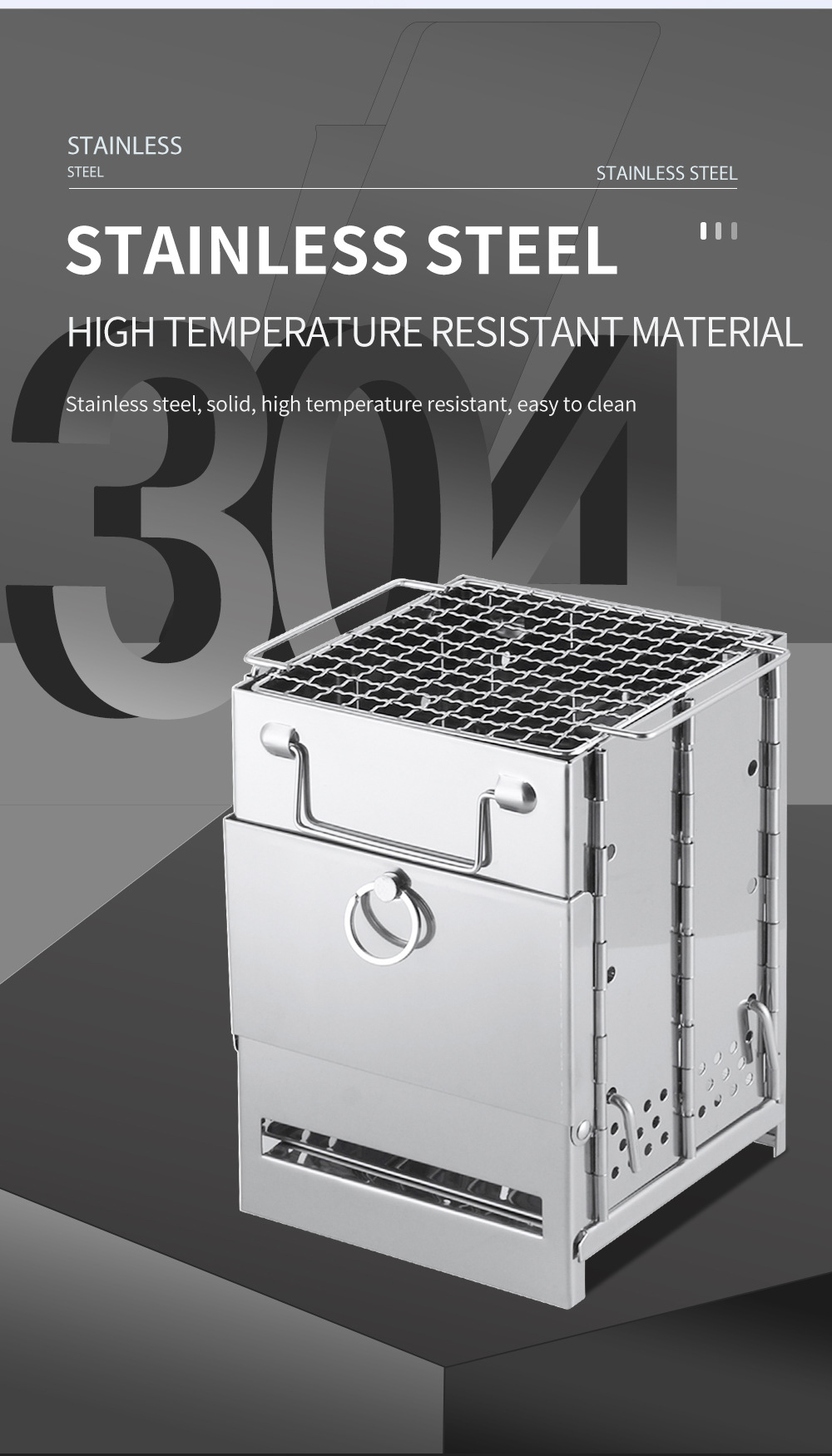 Високотемпературна піч для кемпінгу з нержавіючої сталі BC1118-09