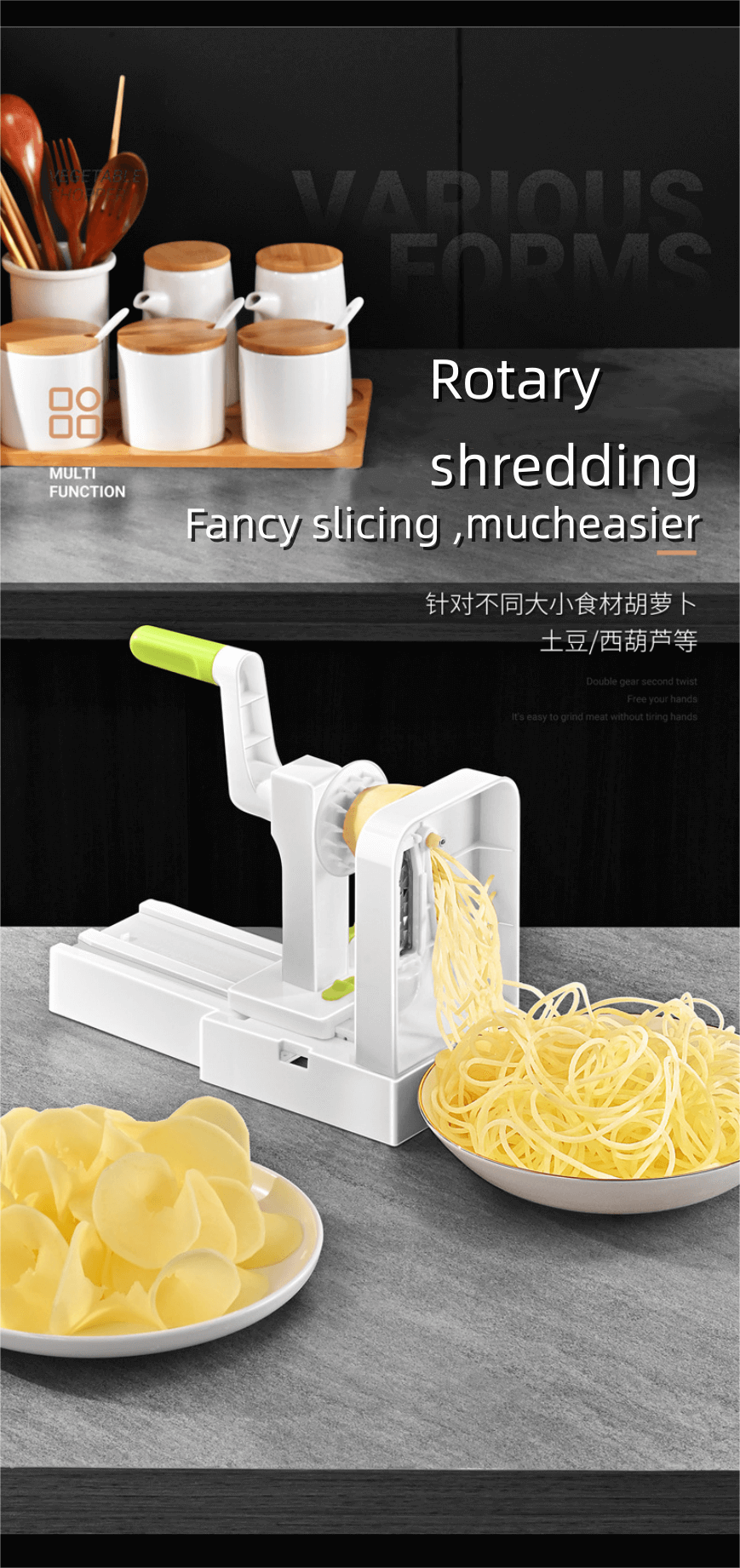 BC1119-11 BETTERCOOK hot sale vegetables spiral slicer